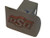 Oklahoma State METAL emblem (chrome with orange trim) on chrome METAL Hitch Cover