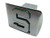 Michigan State University "S" METAL emblem (chrome with green trim) on chrome METAL Hitch Cover