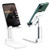 Adjustable Cell Phone Stand, Foldable Portable Phone Holder Cradle Dock for Desk Adjustable Height Angle Phone Holder Desktop iPad Stand, Compatible with Smartphone/iPad/Kindle (White)