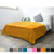 PAVILIA Plush Sherpa Throw Blanket for Couch Sofa | Fluffy Microfiber Fleece Throw | Soft, Fuzzy, Cozy, Shaggy, Lightweight | Mustard Yellow Blanket | 60 x 80 Inches