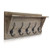 Rustic Wall Mounted Coat Rack Shelf - Wooden Country Style 24" Entryway Shelf with 5 Rustic Hooks - Solid Pine Wood. Perfect touch for your Entryway, Mudroom & Kitchen, (5- Weathered Brown)