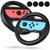 Steering Wheel for Nintendo Switch Joy-Con, Racing Steering Wheel Controller Handle 2 pack with 4 Thumb Grip Caps