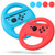 Steering Wheel for Nintendo Switch Joy-Con, Racing Steering Wheel Controller Handle 2 pack with 4 Thumb Grip Caps
