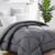 TEKAMON All Season King Comforter Soft Quilted Down Alternative Duvet Insert with Corner Tabs,Luxury Fluffy Reversible Summer Cool Collection for Hotel,Charcoal Grey,90 x 102 inches