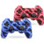 Vinklan PS3 Controller Double Shock Gamepad for Playstation 3, Six-Axis PS3 Controller with Charging Cable (Blue & Red)