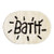 Colorpapa Round Bath Mat Bathroom Door Mat with Word Bath Pattern Funny and Cute Toilet Bath Rug Non-Slip Design and Water Absorption (25.5''X17.5'')