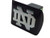 Notre Dame METAL "ND" emblem (chrome with green trim) on black METAL Hitch Cover