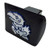 University of Kansas Jaywaks METAL emblem (with blue trim) on black METAL Hitch Cover