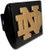 Notre Dame METAL Gold Emblem on Black Hitch Cover