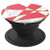 Geometric White Marbled Art Bara Red Pattern PopSockets Grip and Stand for Phones and Tablets