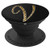 Yellow Leopard Pattern letter V Phone Grip On Black PopSockets Grip and Stand for Phones and Tablets