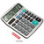 Calculator, Deli Standard Function Desktop Basic Calculators with 12 Digit Large LCD Display, Solar Battery Dual Power Office Calculator, Metal Panel, Silver