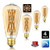 Leools Dimmable Vintage Edison Led Bulbs 15W Antique Style Edison Light Bulbs,100W Equivalent, 2500K Warm White (Amber Gold Glass), Squarrel Cage Filament Vintage Light Bulb,ST64, E26 Base,4-Pack.