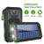 Solar Charger, 10000mAh Battery Solar Power Bank, Portable Panel Charger with Dual Super Bright Flashlights Phone Charger with 2 USB Output Ports, Battery Pack for Camping Outdoor for iOS Android