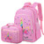 CAMTOP Backpack for Kids Girls School Backpack with Lunch Box Preschool Kindergarten BookBag Set (Pink-Unicorn)