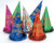Creative Converting 50 Count Happy New Year Foil Hats with Fringe, Multicolor