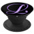 L Purple Black Initial Monogram Capital Letter Name Art PopSockets Grip and Stand for Phones and Tablets
