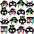 OuMuaMua 30PCS Halloween Rainbow Scratch Mask Art Craft Kit - Bat Witch Pumpkin Zombie Pirate Skull Scratch Paper Art Mask for Halloween Party Crafts Classroom Decorations