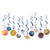Solar System Hanging Swirl Decorations Outer Space Party Planet Party Supplies, 10 Pieces, Easy Joy