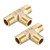 uxcell Brass Tee Pipe Fitting 1/4 BSP Male Thread T Shaped Connector Coupler 2pcs