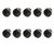 Karcy 10pcs 12mm Round Toggle Waterproof Push Button Switch Momentary On Off Reset Switch for Car Boat (Black)