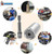 Domom Universal Socket, Multi-function Universal Sockets, 7mm-19mm Professional Wrench Power Drill Adapter Unique Repair Tools,Silver