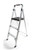 Rubbermaid RM-AUL3G 3-Step Ultra-Light Aluminum Stool with Plastic Top Step, 225 lb Capacity, Silver Finish