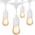 Mpow 49ft Led Outdoor String Lights, Heavy-Duty Waterproof Dimmable Led String Lights, 15 Hanging Sockets, 1.5W Edison Vintage Bulb, Commercial Grade Create Cafe Ambience for Patio Backyard  White