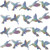 20 Pieces Hummingbird Shape Anti-Collision Window Clings Alert Bird Window Stickers Window Decals Decoration to Prevent People and Bird Strikes on Window Glass