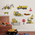 Runtoo Construction Vehicles Wall Decals Trucks Tractor Transportation Wall Stickers Kids Boys Bedroom Nursery Wall Décor