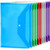10 PCS Plastic Envelopes Poly Envelopes, FANDAMEI A4 Size 5 Colors File Envelopes with Snap Button Closure, Envelope Folder Transparent for Home School Office Document Organization