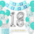 18th Birthday Decorations Girls Teal Happy 18th Birthday Sash Eighteenth Birthday Cake Topper Number 18 Balloons for Her Girlfriend