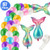 66 Pieces Mermaid Tail Balloons Set Colored Mermaid Foil Balloons with a Balloon Strip Tape for Mermaid Sea Theme Party Supplies Birthday Wedding Decorations