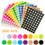 JANYUN 2240 Pcs 3/4" Round Coding Circle Sticky Dot Labels Stickers, 16 Colors