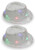 KEFAN 2 Pack LED Light Up Sequin Fedora Hat Jazz Caps Party Costume Hats (Silver and Silver)