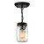 PUZHI HOME Glass Mason Jar Pendant Light,1-Light Farmhouse Kitchen Island Pendant Light Close to Ceiling Light Fixture for Kitchen Farm Barn Dining Room Hallway Stairway