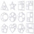 12 Pieces Chalk Stencils Set Sidewalk Plastic Stencils Drawing Stencil Template Geometry Shape Stencils for Arts and Crafts