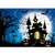 Allenjoy 7x5ft Halloween Backdrop Monsters and Ghosts Hostel Night Sky Full Moon Bat Photography Background Costume Dress-up Party Supplies Pumpkin Lantern Decorations Banner Photo Booth