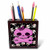 3dRose ph_62262_1 Girly Pink Skull with Bow on Skull Background-Tile Pen Holder, 5-Inch