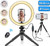 10.2" LED Ring Light with Stand, RHM Selfie Ring Light with Tripod Stand and Phone Holder for Video Recording Photography Live Streaming YouTube, 3 Light Modes & 10 Brightness Levels