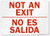"Not An Exit", Bilingual Sign by SmartSign | 10" x 14" Aluminum