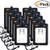 PU Leather ID Badge Card Holder, Vetoo - 10 Pack PU Leather Vertical ID Badge Card Holder with Detachable Lanyard/Strap