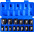EPAuto 1/2-Inch Drive SAE Shallow Impact Socket Set, CRV, 6-Point 14 Sockets