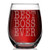 Shop4Ever Best Boss Ever Laser Engraved Stemless Wine Glass