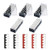 DELIXI 10pcs (5 Sets) 6 Positions 600V 15A Double Row Screw Terminal Strip + 6 Positions 600V 15A Black Red Pre-Insulated Terminal Barrier Strip TB1506