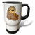 3dRose Funny Cute Green Tree Frog Playing the Banjo Travel Mug, 14 oz, White