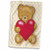 3D Rose Valentines Teddy Bear with Big Red Heart Hand Towel, 15" x 22", Multicolor