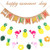 WILLBOND 3 Pieces Summer Banner Decoration Set, Include Hello Summer Banner, Pineapple Flamingo and Flower Design Garland Banner for Hawaiian Luau Beach Birthday Wedding Party
