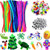 500Pcs Craft Pipe Cleaners Chenille Stems,Pipe Cleaners Craft Set,100 Pipe Cleaners 250 Pom Poms 150 Wiggle Eyes for DIY Art Easter Crafts Decoration Projects