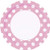 Unique Industries, Polka Dot Paper Plates, 8 Pieces - Light Pink
